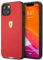 Ferrari CG Mobile Custodia rigida in poliuretano con logo della bandiera italiana in metallo, per iPhone 13 Mini (5.4), rosso