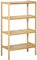 HOMCOM Étagère en Bambou 4 Niveaux - étagère pour Plantes Pots de Fleurs - étagère de Salle de Bain - bibliothèque Meuble de Rangement Bureau Salon Cuisine - étagères à Lattes - 62L x 33l x 112H cm