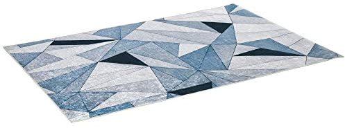 HOMCOM Alfombra de Salón Moderna Terciopelo Diamante 230x160 cm Alfombra Geométrica con Base Antideslizante para Dormitorio Oficina Estudio Multicolor