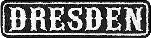 DRESDEN Biker Aufnäher Deutschland Motorrad Club Rankpatch | Applikation zum annähen/aufbügeln |DRESDEN Motorcycle MC Abzeichen Aufbügler Stadtname | 100x25mm