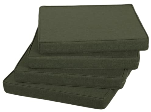Gutekissen® Stuhlkissen Polsterauflage Auflage für Stühle/Bänke für Haus und Garten Sitzauflage Gartenkissen Sitzkissen viele Farben FK5 (45x45, Dunkelgrün, 4)