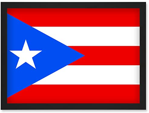 Artery8 Puerto Rico National Flag Patriotic Vexillology World Flags Country Region Poster Artwork Framed Wall Art Print A4