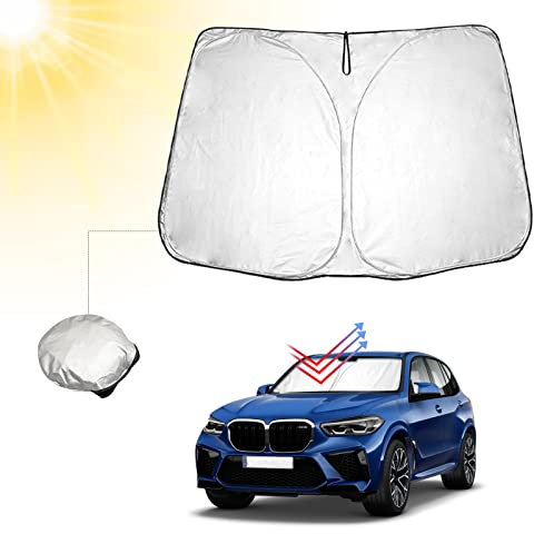 BIBIBO BMW X5 G05 - Parasol delantero para coche con BMW X5 G05 2019 2020 2021, protección solar para coche, calidad certificada, cubierta de parabrisas frontal plegable con protección UV