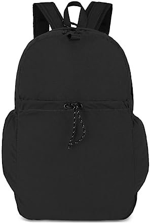 Scarleton Packbarer Wanderrucksack, wasserdichte Tasche, Reiserucksack, leichte Reisetasche, Tagesrucksäcke für Damen & Herren, H2118, Schwarz (B), Medium, Rucksack