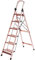 Échelle Pliante Escabeau Échelle Télescopique Échelles Télescopiques À 6 Marches Avec Mains Courantes Échelles Pliantes En Aluminium Pour La Maison Échelle Escabeau Pliable ( Color : Rose gold , Size