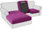 Sofa Sitzkissenbezug, Samt Stretch Bezug für Sofa Sitzkissen, Elastische Couchüberzüge, Sofasitzbezug Schonbezug Ersatz für einzelne Kissen (Großer 2-Sitzer,Lila)