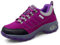 PADGENE Chaussures de Sport à Lacets, Chaussures Décontractées à Semelle Coussin d'air pour Femmes Grandes Tailles Chaussures Simples en Cuir Chaussures de Plein Air, G - Violet, 36 EU