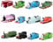 BSNRDX 12 Pcs Mini Trains Cake Topper Set, Mini Pull Back Cars and Trucks Toy Vehicles, Birthday Party Supplies Decoration, Educational Toy for Boys & Girls Kids Gift