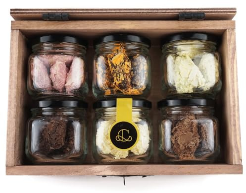 Caja de Chocolates para Regalar, 30 Trufas de Chocolate Belga, 5 de cada: Chocolate Blanco, Chocolate Negro, Chocolate con Leche, Mango, Fresa y Naranja, Rocas de Chocolate ideal caja regalo Chocolate