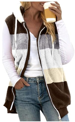 Hoodies Weiblich Gestreiftes Kapuzenpullover mit Rüschen Soft Winddicht Polyester ärmello Blusen Damen Lässige Party Herbst V Ausschnitt Große Größen Weinrot