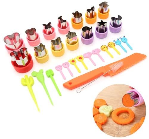 Set di 29 Varie Dimensioni Formine per Frutta e Verdura, Taglierine per Sandwich Stella in Acciaio Inossidabile, Formine per Panini Set per Bambini