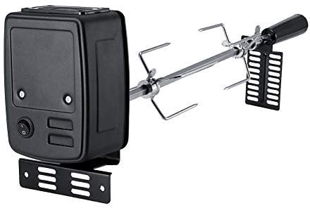 Gavigain Universal Rotisserie Kit,Grill Kit Stainless Steel Tripod Rotisserie Stand Stainless Steel Spit Rod Meat Forks with Electric Motor for Outdoor Camping Party