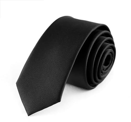 SHUBEIEUMI Herren Krawatten, Klassische Schmale Krawatte 5 cm für Herren, für Büro oder Festliche Veranstaltunge-black