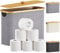 Lifewit 23L Toilettenpapier Aufbewahrungskorb, Bambus Badezimmer Organizer, Badezimmer Aufbewahrungsschrank, Toilet Paper Behälter mit Deckel, 43 x 17 x 31 cm, Grau