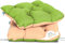 Homecall Dekokissen Bankauflage Stuhlkissen Bankkissen Sitzkissen Sessel(2er Set), Nordisches Design, 50 x 50 x 12 cm (Grün/Beige)