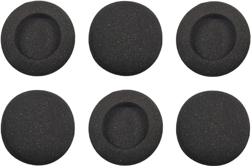 cyclingcolors 6x Imbottiture per cuffie rotondi filtro microfono audio spugna antivento schiuma nero filtri Pad di Auricolari, 50mm