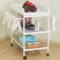 OHMG Baby Wickelkombi Klappbare Wickelkommode,Wickeltisch mit Rollen,Mobiler Wickeltisch mit Wickelauflage,Sicherheitsgurt und Ablagefächern,Wasserdicht und Höhenverstellbar,Stabil