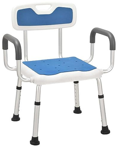 MAYFABD Shower Commode Wheelchair Mobility Assist Toilet Chair with 4 Lockable Mute Wheels Detachable Bucket Adjustable Height Flip up Footrest and Lift Arms Transport Commode Chair,019