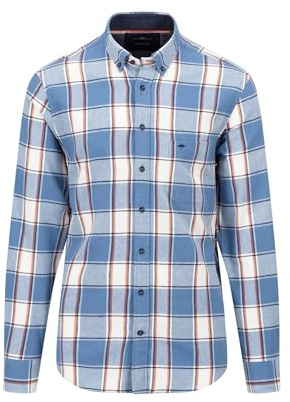 FYNCH-HATTON Chemise en flanelle avec motif à carreaux, Bleu nuage, XXL
