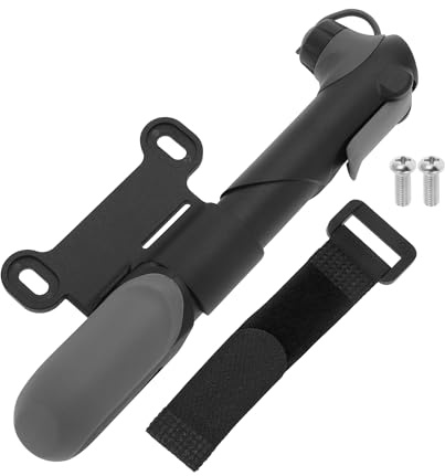 BULLSPANN 1 Satz Universal Kompakte Kunststoff-Fahrradpumpe mit Halterung, Schwarz
