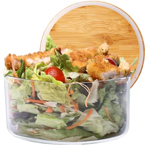 Opexscal 190oz Large Salad Bowl with Lid, Trifle and Fruit Bowl, 10 Serving Bowls for Fruits, Popcorn, Chips, Pasta, Microwave & Dishwasher Safe, Kitchen