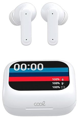 Auriculares Stereo Bluetooth Earbuds LCD Cool Ambient Blanco