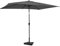 VONROC Sonnenschirm rechteckig 200x300 - Rechteckiger Sonnenschirm für Terasse, Garten, Balkon, Gastro - Knickbar, Kurbel, Wetterfest - Rapallo (Grau_Set)