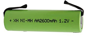 High Capacit Ni-Mh 1.2V Aa Rechargeable Battery 2600Mah Nimh Cell Green Shell With Welding Tabs Electric Shaver Razor Toothbrush