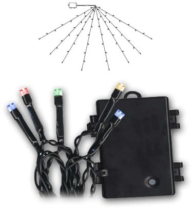 Star LED Sonnenschirm-Beleuchtung, batteriebetriebe Dekobeleuchtung mit bunten LEDs, Gartendeko mit Timerfunktion, für Party, Feiern und Veranstaltung