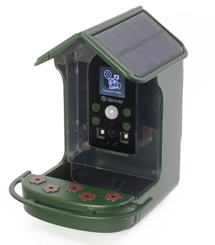 Denver Bird Feeder Camera – Motion Activated Video & Photo, Solar Bird Camera with Infra-Red Night Vision - Video Bird Feeder