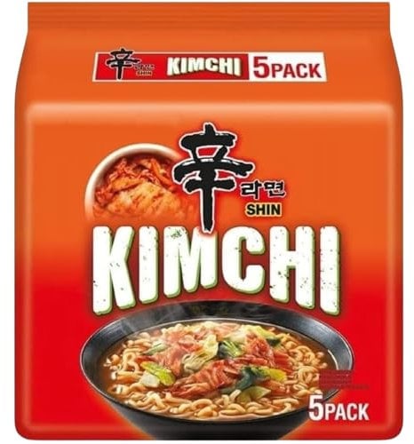 KIMCHI Ramyun Ramen Noodles 120g Each (Pack of 5) - Instant Kimchi Noodles Multipack HALAL, Easy, Quick, & Delicious Instant Meal