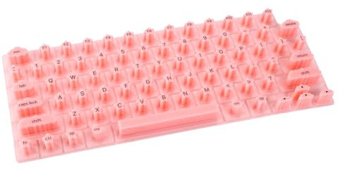 Lyreh Long Nail Keyboard Cover Compatible with MacBook, Silicone Key Board Bubble Stickers Raised Keyboard Skin Protector for Type Long Nail Art (Pink, Star)