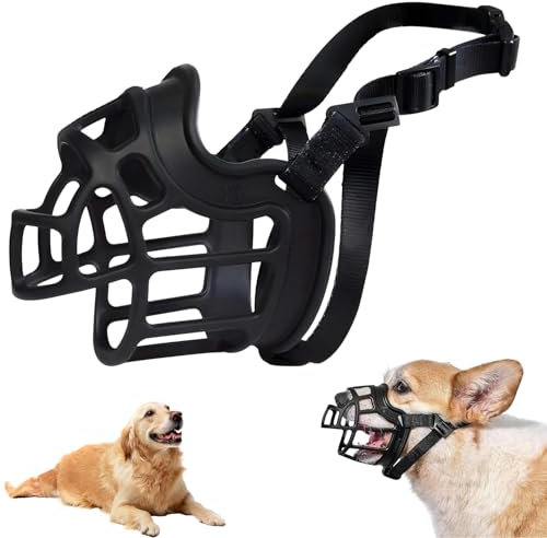 Maulkorb für Hunde, Silikon-Korb Hund Maulkörbe, Korbmaulkorb für Hunde, Maulkorb Flex Maul-Korb Silikon, Sili-kon-Korb Hund Maulkörbe mit verstellbaren Riemen, Verhindert Bellen, Beißen und Kauen
