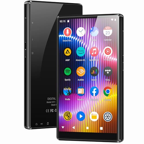 MECHEN Lettore MP3 Bluetooth, Android 9.0 con WiFi, touch screen IPS da 5 pollici (1080 x 1920), Spotify Audible Amazon Music preinstallato, 2500 mAh