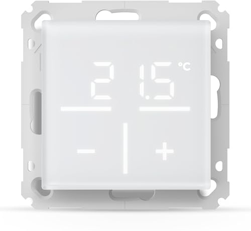 Homematic IP Glas-Wandthermostat mit CO2-Sensor, Smart Home, misst Temperatur, Luftfeuchte, CO2, für Heizkörper/Fußbodenheizung mit App, Alexa, Google Assistant, Energie sparen, 161333A0