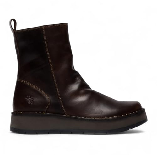 Fly Womens RENO053FLY Leather Zip Up Platform Comfort Ankle Boots