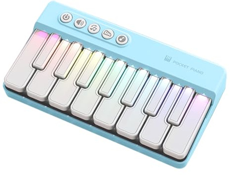 Nzkeuf Mini Piano Keyboard for Kids, Pocket Piano Toy, 3-in-1 Portable Travel Piano Toy, Lightweight & Compact Early Music Education for Kids Toddlers' Christmas Car, Home & Travel Play
