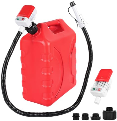 Kraftstoffpumpe Elektrisch, innhom Effiziente und sichere Benzinpumpe Für Kanister Kanisterpumpe mit Überlaufschutzsensor - mit 4 Größenadaptern Schlauch 2.8 GPM für Traktor Generator Rasenmäher