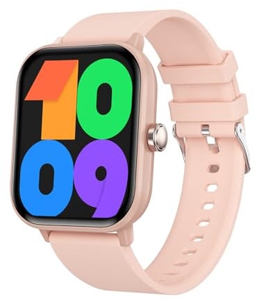 VELATEMOR Smartwatch für Männer und Frauen, 1,83 Zoll Großer Fitness-Tracker mit über 100 Sportmodi, Fitness-Tracking (Rosa Silikon)