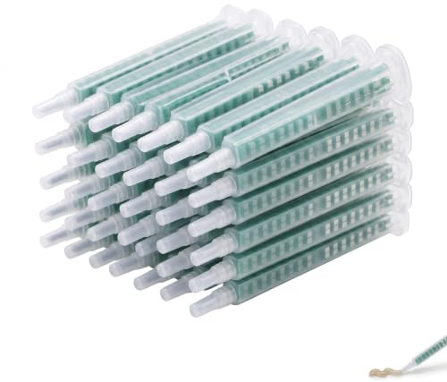 DBCEJF 30 Pezzi Beccucci Miscelatori Statici per Resina Epossidica e Tassello Chimico, Miscelatore per Colla Bicomponente e Ancorante Chimico, Lunghezza 83mm, Compatibile con Cartucce AB