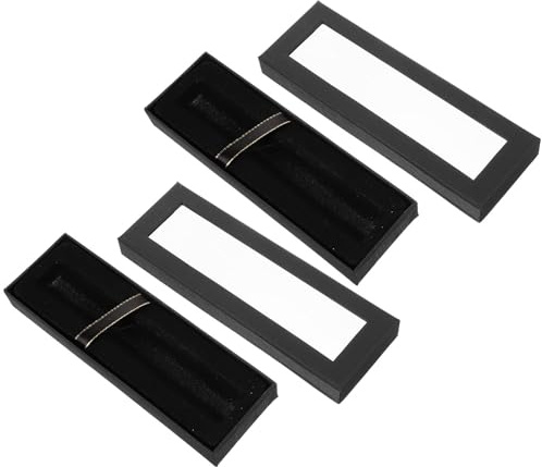 balacoo 2 Stück Schwarzes Papier Federmäppchen mit Seidenstoff Multifunktionale Stiftetuis zum Verpacken und Verschenken Leicht Tragbar für Erwachsene