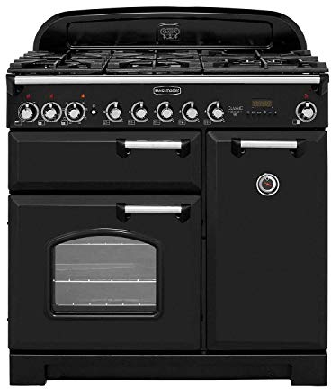 Rangemaster Classic Deluxe 90cm Dual Fuel Range Cooker - Black