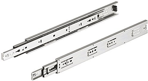 Schubladenschiene Vollauszug ACCURIDE 3832 Teleskopauszug 350 mm | Tragkraft bis 45 kg | Teleskopschiene mit Rastung in geschlossener Position | Stahl verzinkt | 1 Paar - Auszüge für Holz-Schubkästen