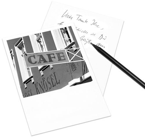 10er-Set Postkarte Heidelberg im Polaroid-Look - DIN A6 Hochformat - Motiv: Café Knösel