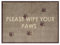 Turtle Mat Puce Brown border Please Wipe your Paws design, highly absorbent indoor barrier mat, size 60x85cm