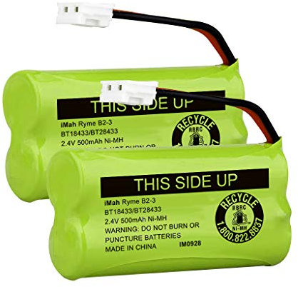 iMah BT18433/BT28433 2,4 V 500 mAh Ni-MH schnurloses Telefon Akku, auch kompatibel mit AT&T BT184342/BT284342 BT8300 BT1011 BT1018 BT1022 BT1031 2SN-AAA55H-S-J1 CS6 120 CSS. 6209 CL80109 EL52419,