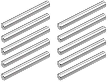 uxcell - 10 tasselli da 5 mm x 30 mm, in acciaio inox 304, per letto a castello, tasselli, per mensole, colore: argento
