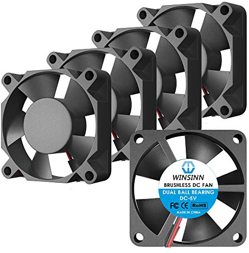 WINSINN Lot de 5 ventilateurs 35 mm - 5 V - Double roulement à billes sans balais - 35 x 10 mm - Haute vitesse