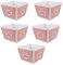 St@llion Set of 5 Open-Top Plastic Reusable Popcorn Tub Retro Striped Cinema Design