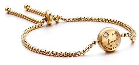 Qings Gold Zodiac Armband Charme Verstellbare Konstellation Armband Skorpion